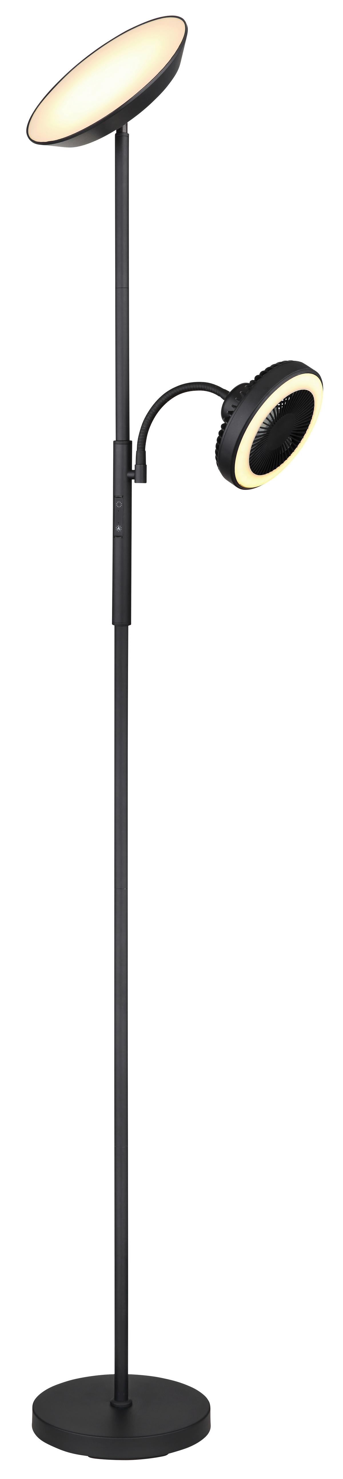 LED-Stehleuchte 58008 - Opal/Schwarz, KONVENTIONELL, Kunststoff/Metall (33,7/25/178cm) - Globo