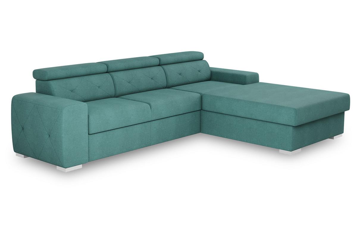 Eckschlafsofa Madison - Silberfarben/Grün, Design, Textil (296/195cm) - MID.YOU