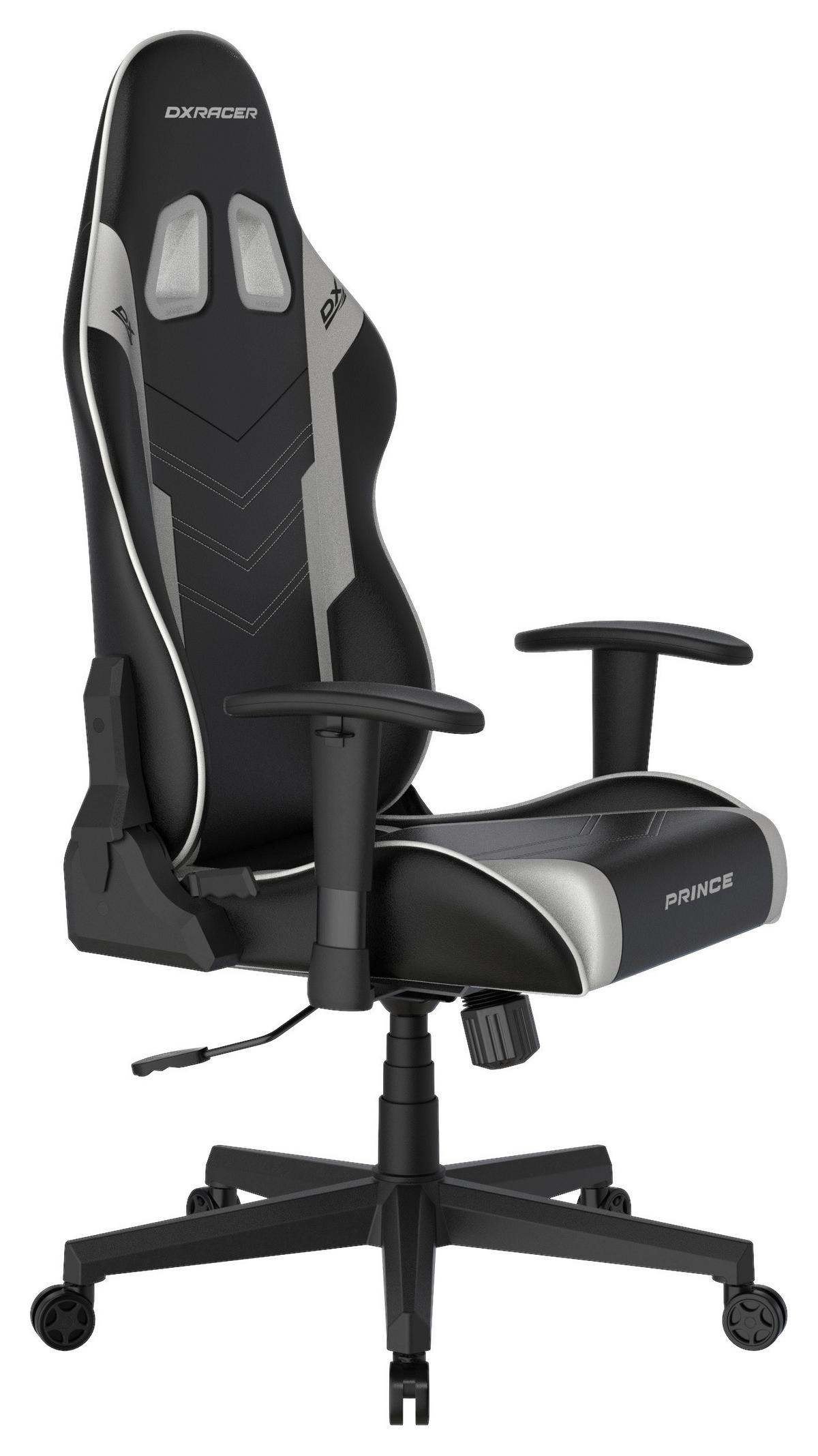 Gamingstuhl DX Racer Prince L - Schwarz/Weiß, MODERN, Kunststoff/Textil (67/126/67cm) - Dxracer