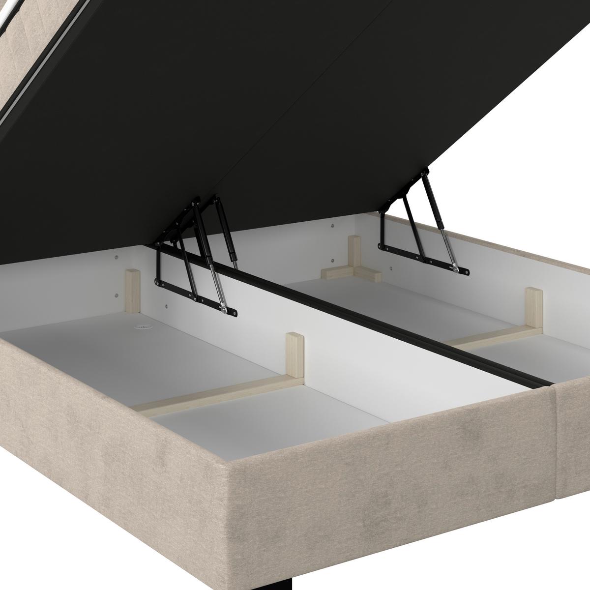 Boxbett Maya 200 - Sandfarben/Schwarz, MODERN, Holz/Holzwerkstoff (200/200cm)