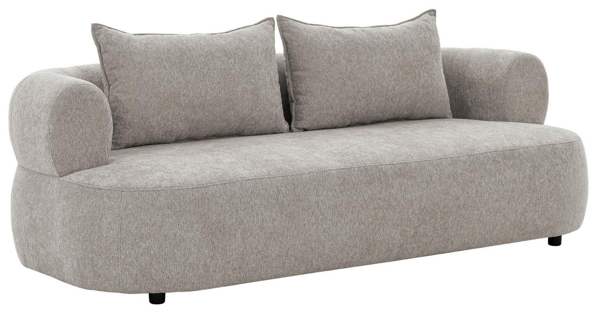 3-Sitzer-Sofa Ferro Hellgrau B: 200 cm - Hellgrau/Schwarz, Design, Textil (200/76/96cm) - Livetastic