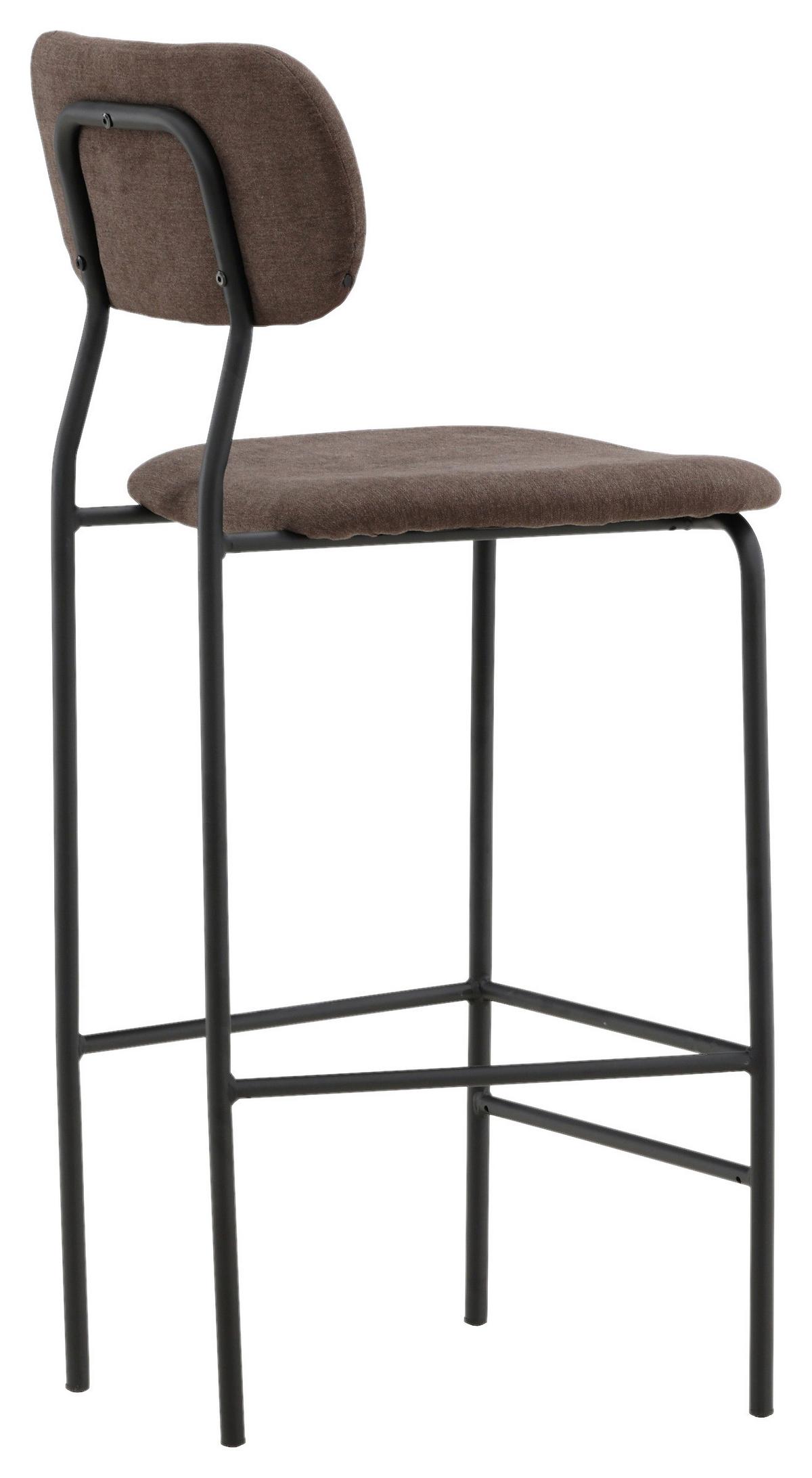 Barhocker-Set Ralf - Braun, Design, Textil/Metall (47/105/49cm) - Livetastic