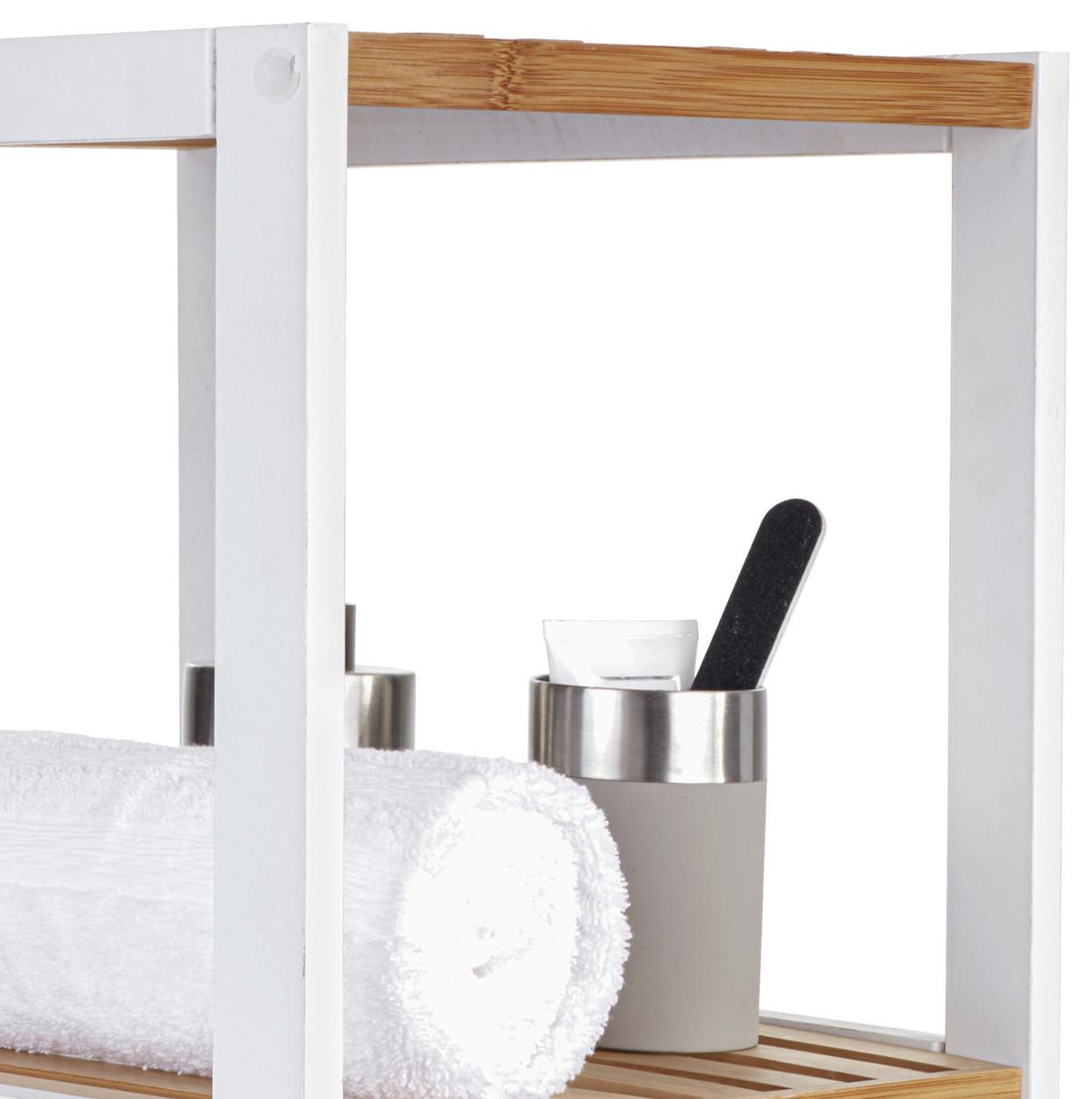 Regal Bambu B 34cm, Weiß/braun - Weiß/Braun, MODERN, Holz/Holzwerkstoff (34/110/33cm)