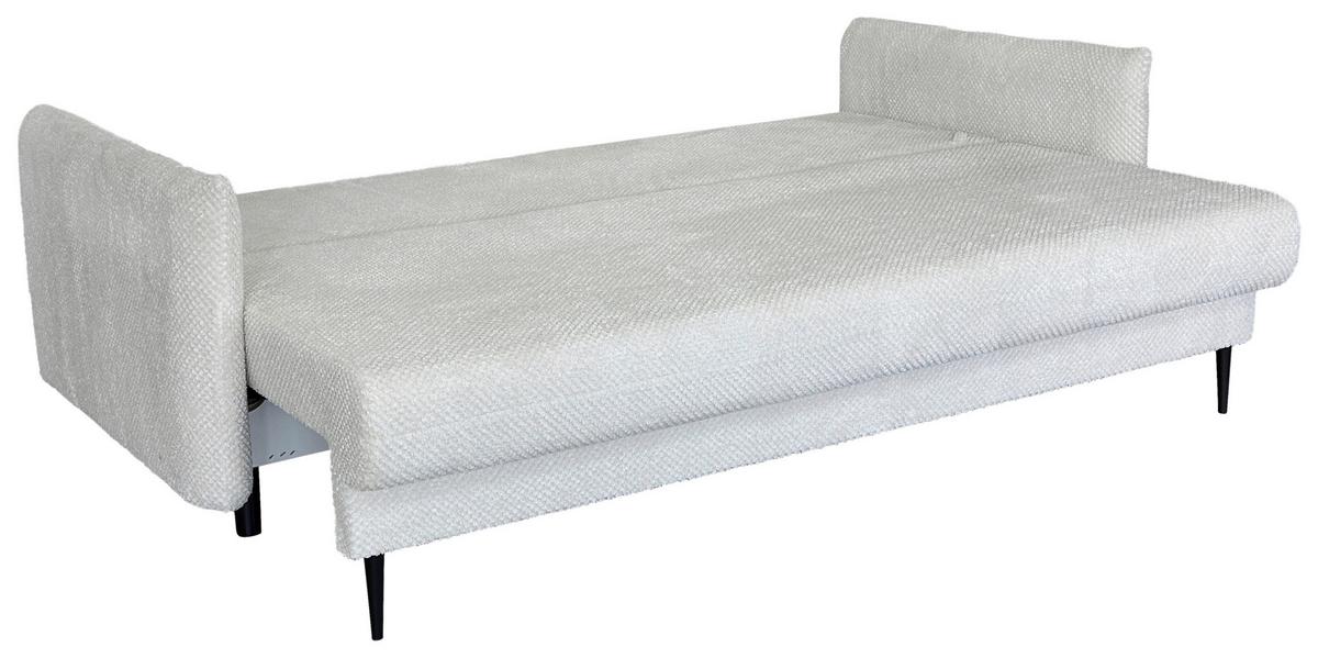 3-sitzer-sofa Mit Schlaffunktion Rose B: 218 Cm - Creme/Schwarz, Design, Textil (218/96/102cm) - MID.YOU