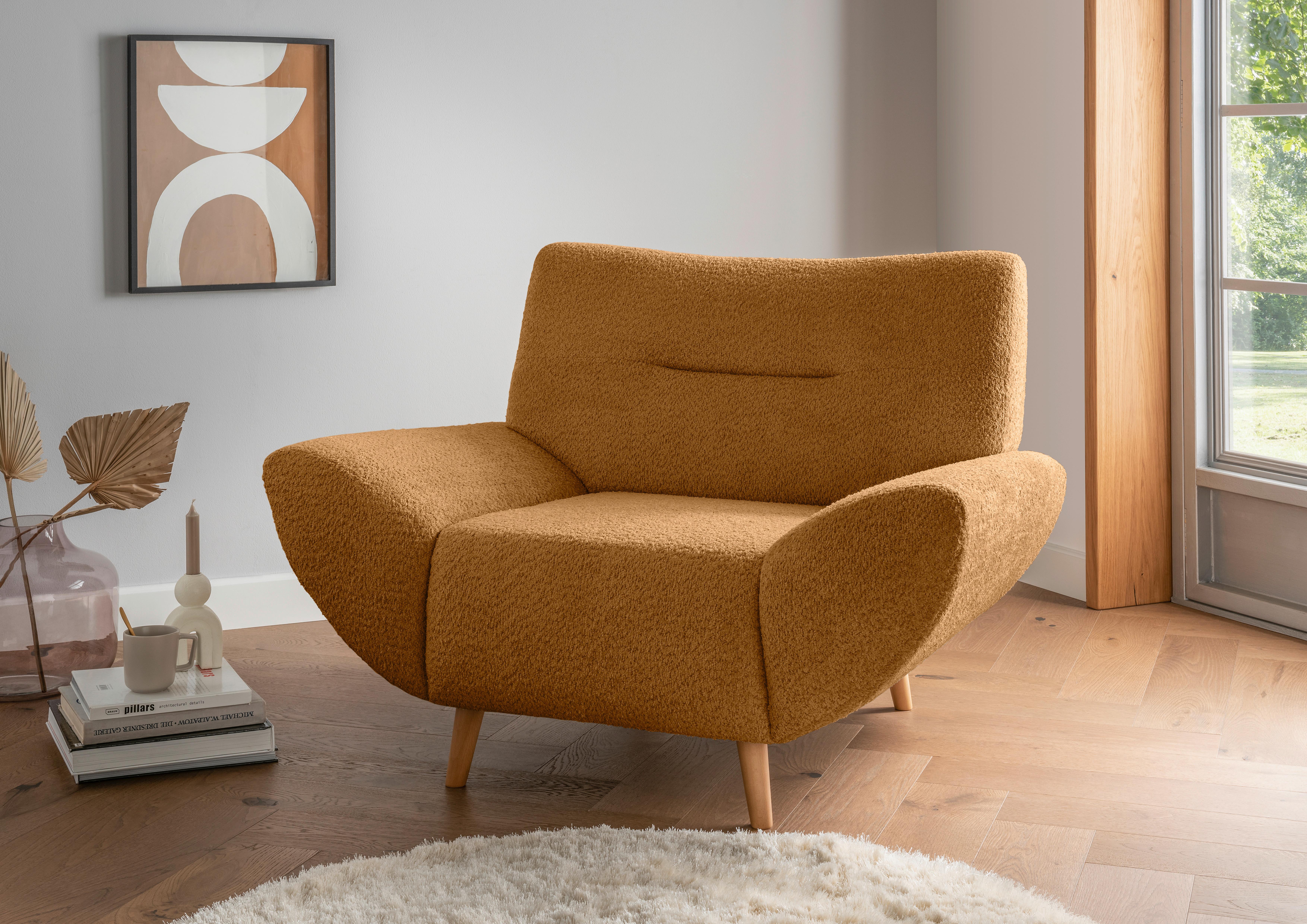 Sessel Drago, Goldfarben B: 111 Cm - Wildeiche/Goldfarben, KONVENTIONELL, Textil (111/81/90cm) - MID.YOU