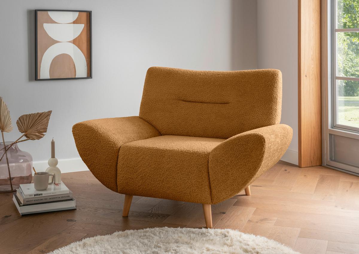 Sessel Drago, Goldfarben B: 111 Cm - Wildeiche/Goldfarben, KONVENTIONELL, Textil (111/81/90cm) - MID.YOU