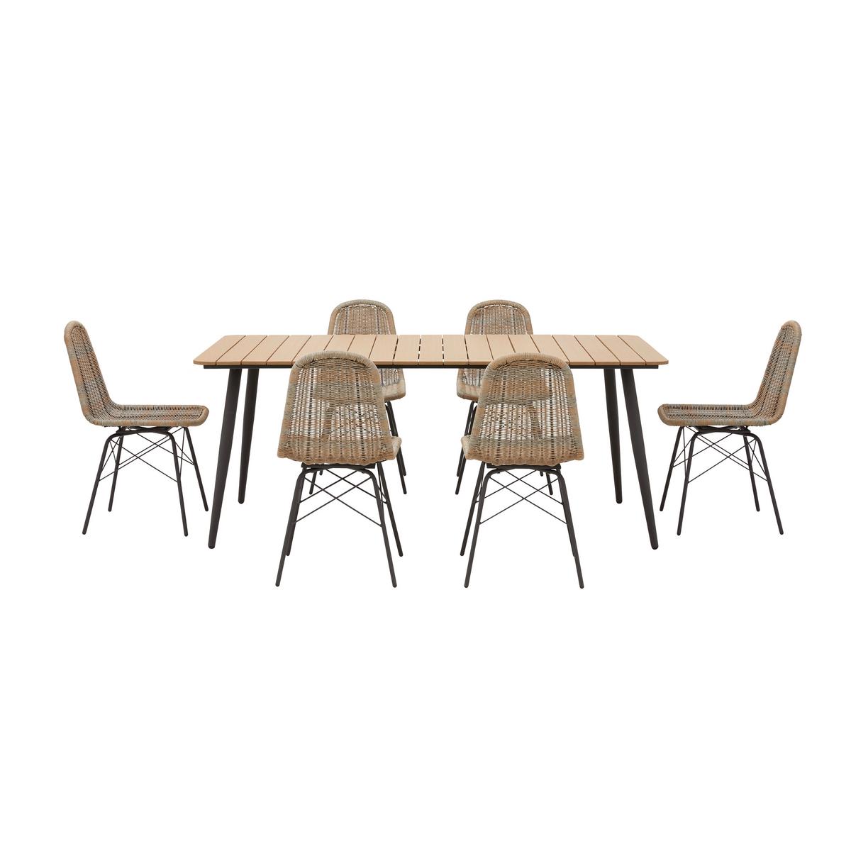 Zahradní souprava ZOPHIA - šedá/tmavě šedá, Moderní, kov/plast (180/74/90cm) - Bessagi Garden