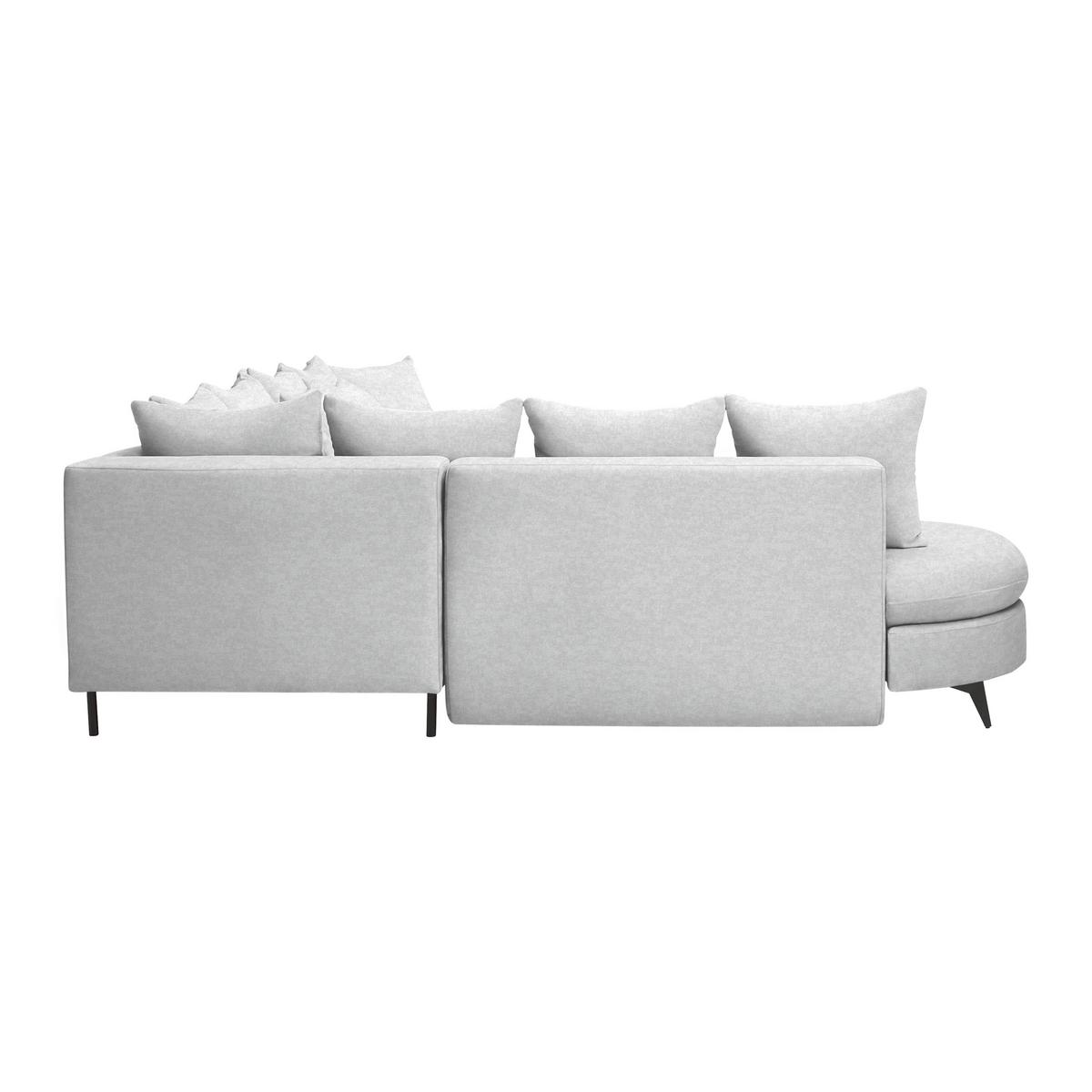 Rohová sedačka AXEL, levá, stříbrná žinylka - barvy stříbra/černá, Moderní, kov/textil (250/291cm) - Mömax