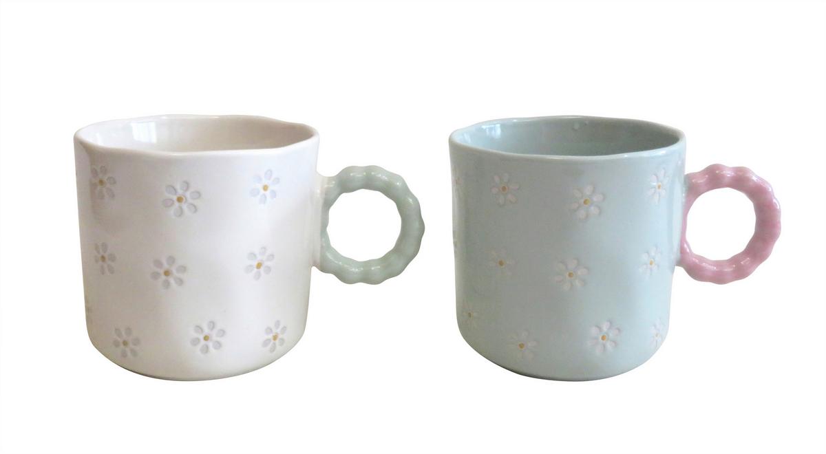 Kaffeebecher Kira - Pink/Creme, Design, Keramik (9/9cm) - Luca Bessoni