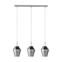 Hängeleuchte 96774* Murmillo - Chromfarben/Schwarz, Design, Glas/Metall (77/17/150cm) - Eglo