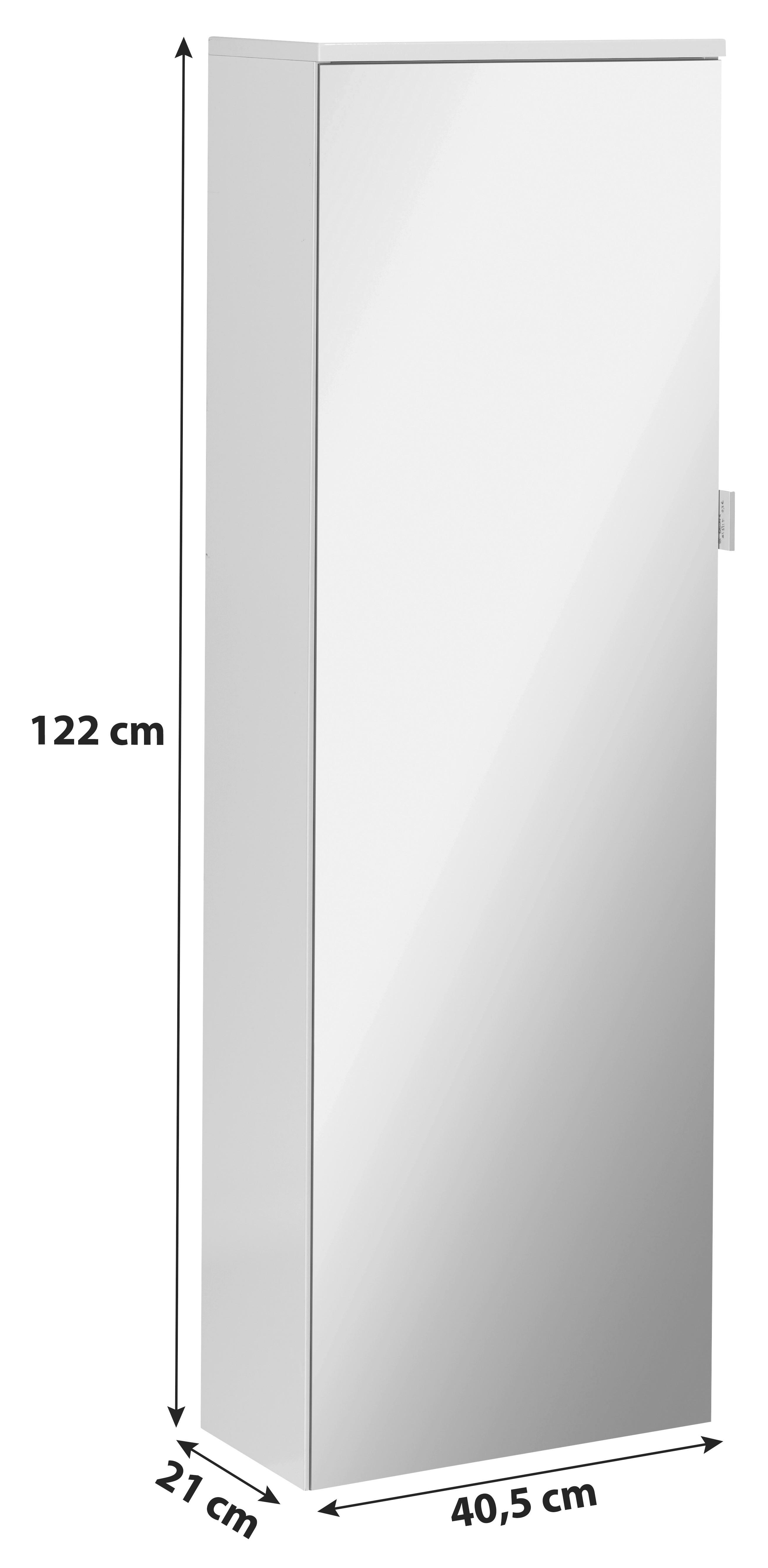 Hängender Midischrank Magic Midi B: 40,5 cm Weiß - MODERN, Glas/Holzwerkstoff (40,5/122/21cm) - MID.YOU