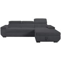 Sofa Lars Dunkelgrau, Lf: 146x240 Cm - Chromfarben/Anthrazit, Design, Textil (268/189cm) - Livetastic