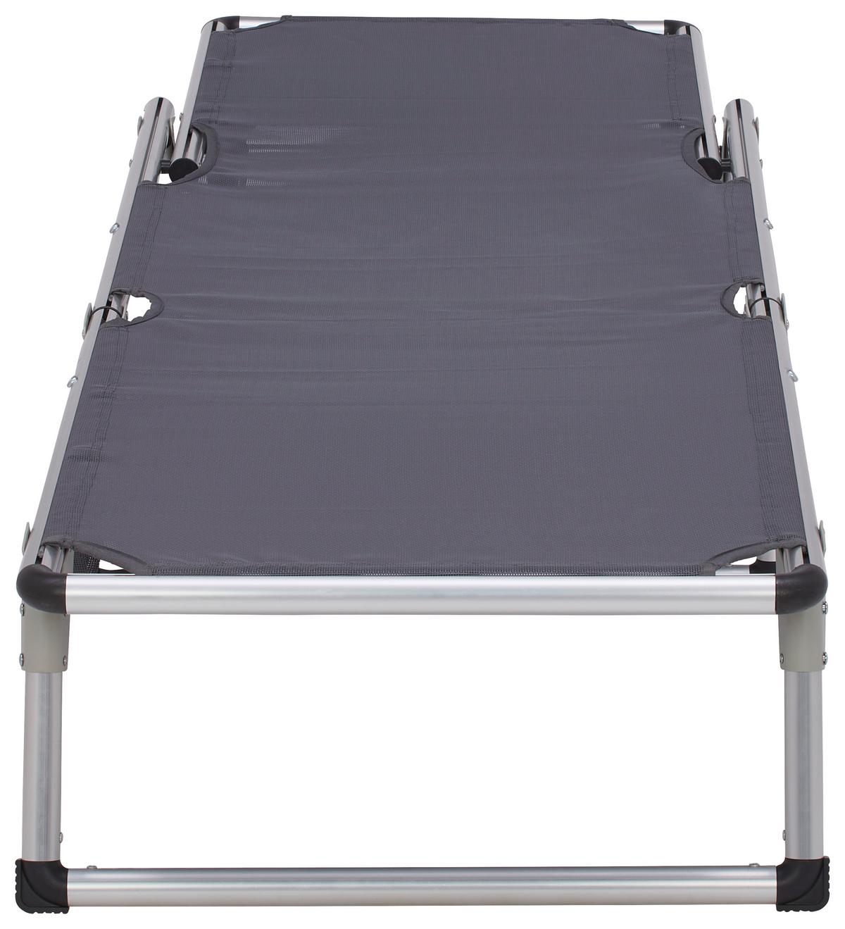 Dreibeinliege Leni Aluminium, Textilene - Anthrazit/Alufarben, MODERN, Textil/Metall (186/25/56cm) - Ondega
