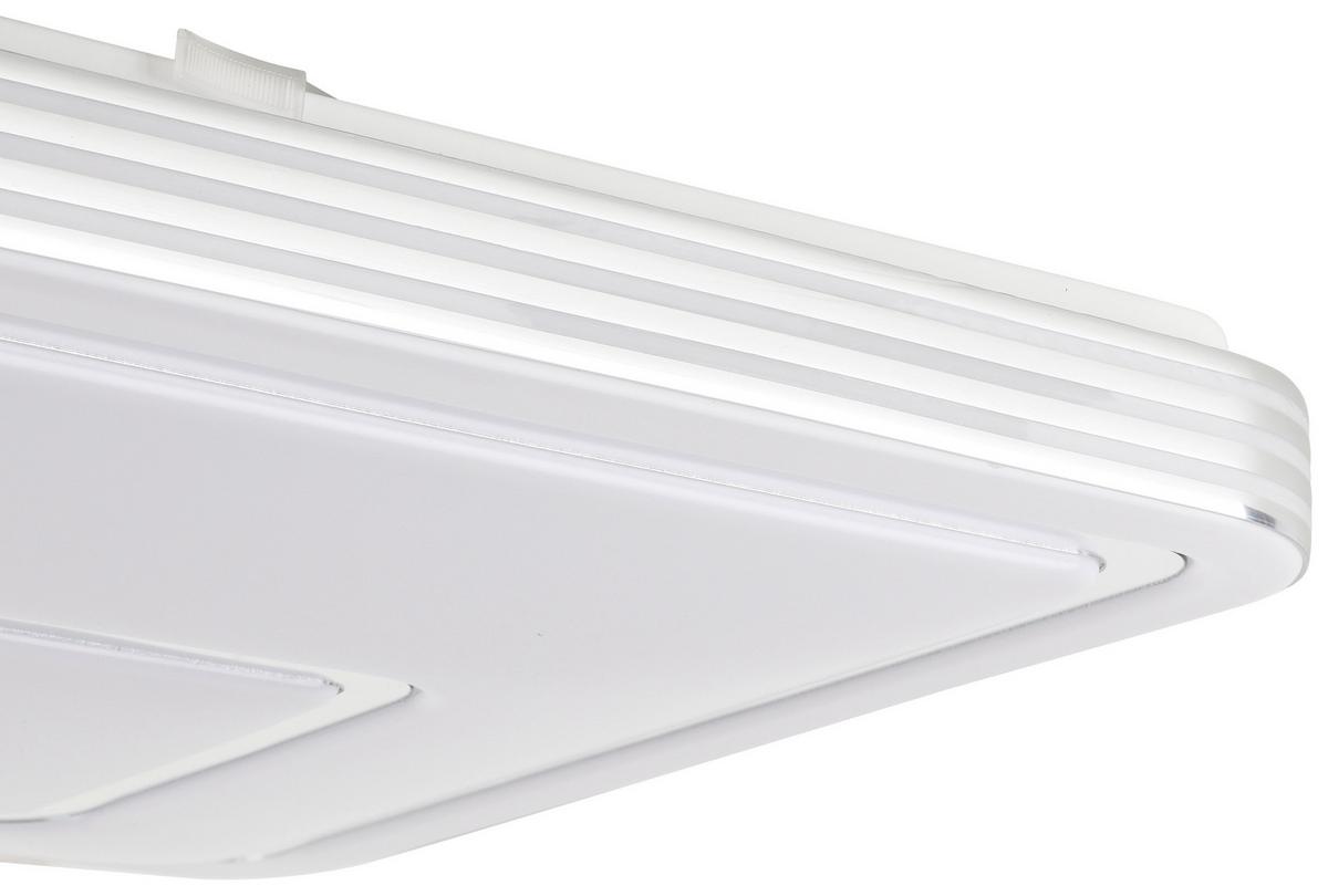 LED-Deckenleuchte Nadina - Chromfarben/Weiß, Design, Kunststoff/Metall (38/38/7cm) - Luca Bessoni