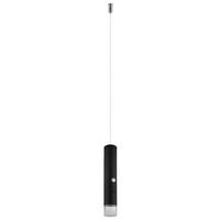 ZÁVĚSNÉ LED SVÍTIDLO PELO - černá/čiré, Design, kov/plast (38/120cm) - Globo