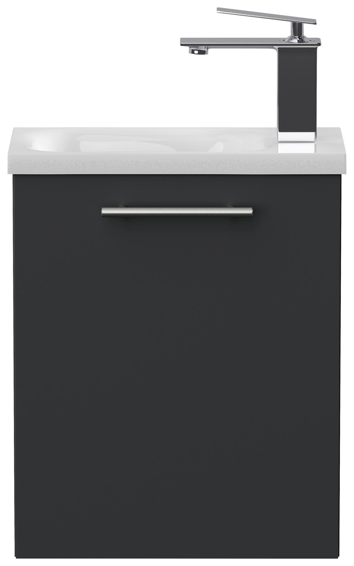 Gästebad Pieni Graphitfarben B: 40 cm - Graphitfarben, MODERN, Holzwerkstoff/Stein (40cm) - MID.YOU