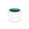 Beistelltisch/pouf 2 In 1 Comfortable Silber/dunkelgrün - Dunkelgrün/Silberfarben, Basics, Glas/Holzwerkstoff (50/50/45cm) - Kayoom