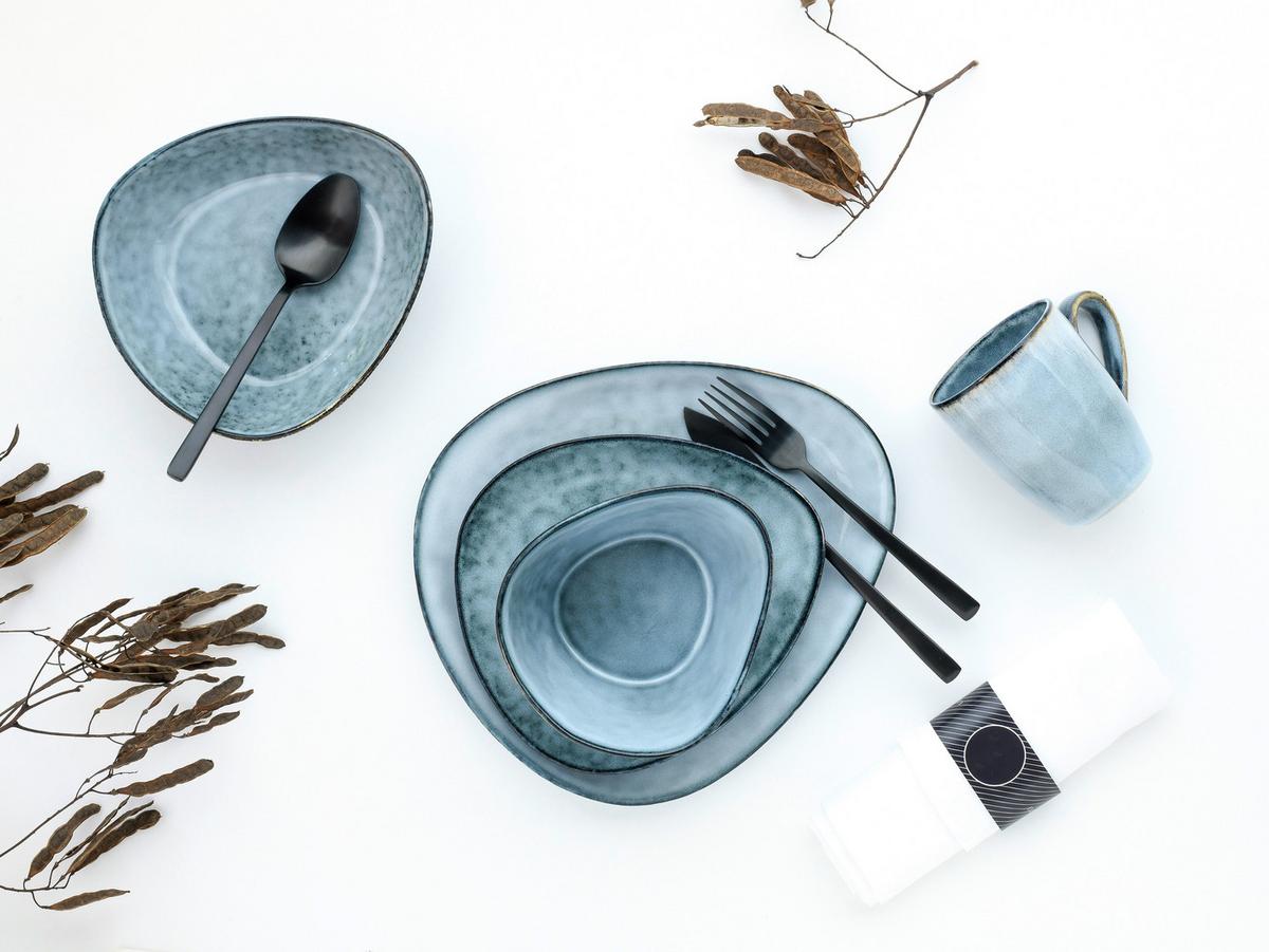 Kombiservice Cloudy Stone 2 Personen Geschirr Set - Grau, Trend, Keramik (34/29,5/36cm) - Creatable