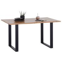 Esstisch Echtholz Mundra 140x76 cm Schwarz/Akazienfarbe - Schwarz/Akaziefarben, KONVENTIONELL, Holz/Metall (140/76/90cm)