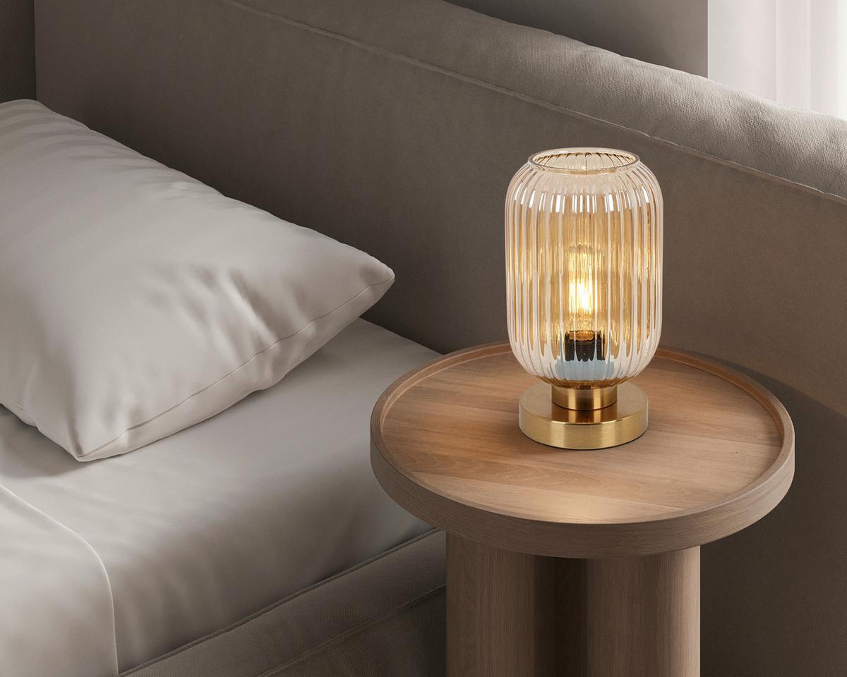 STOLNÁ LAMPA EXI - mosadzná, Modern, kov/plast (14/24cm) - Mömax