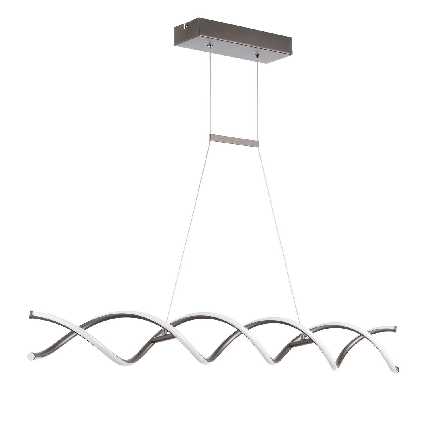 LED-Hängeleuchte Dna Klar Chromfarben L: 105 cm - Klar/Chromfarben, Design, Glas/Metall (105/15/150cm)