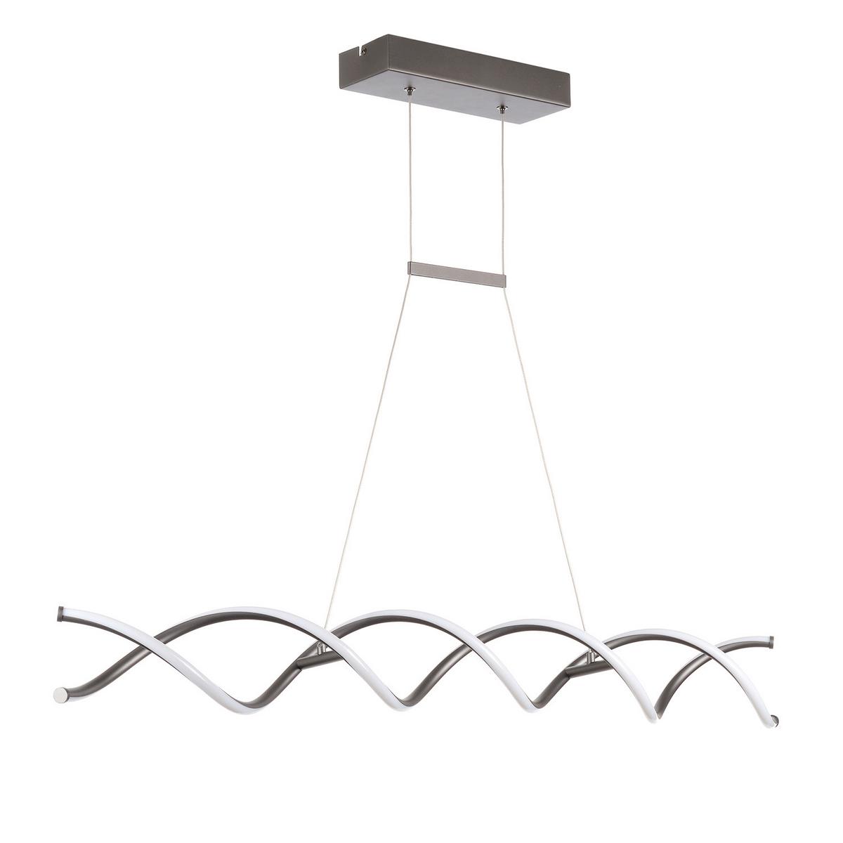 LED-Hängeleuchte Dna Klar Chromfarben L: 105 cm - Klar/Chromfarben, Design, Glas/Metall (105/15/150cm)