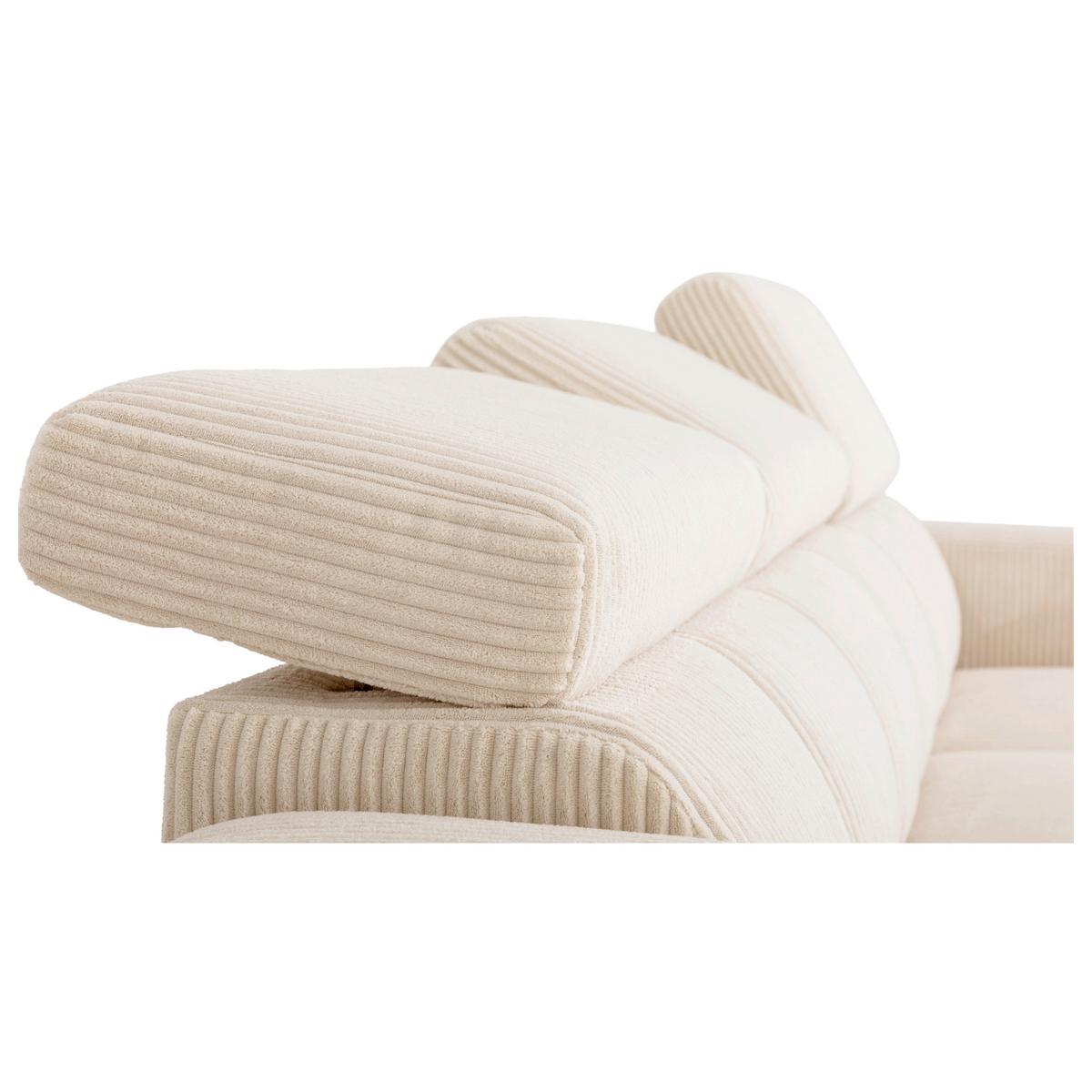 Ecksofa Sirius M creme, 251x165cm - Creme, KONVENTIONELL, Holz/Holzwerkstoff (251/165cm)