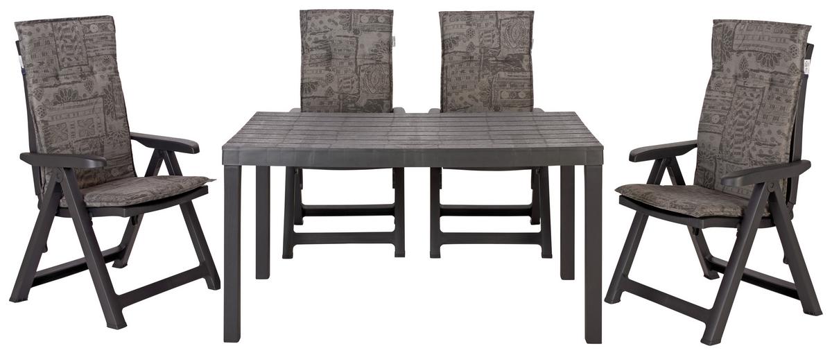 Hochlehnerauflage Genf 120x48 cm Grau - Grau, Basics, Textil (120/48/5cm) - Beo