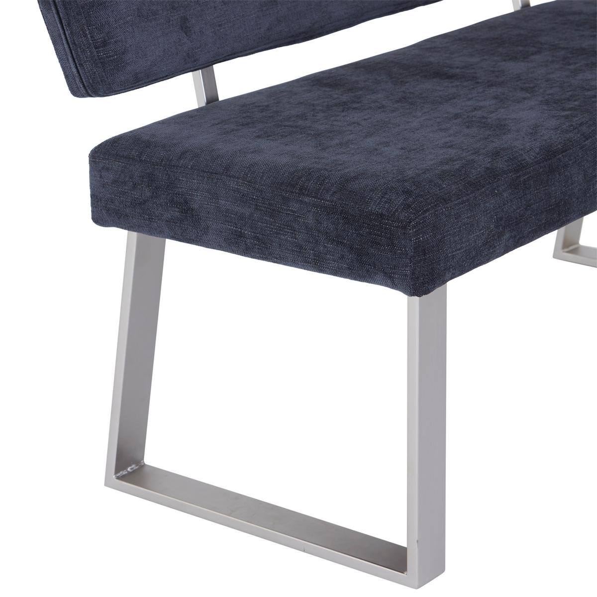 Eckbank Dunkelgrau Hausvik 142,5x187 Cm - Dunkelgrau/Nickelfarben, MODERN, Textil/Metall (142,5/187cm) - MID.YOU