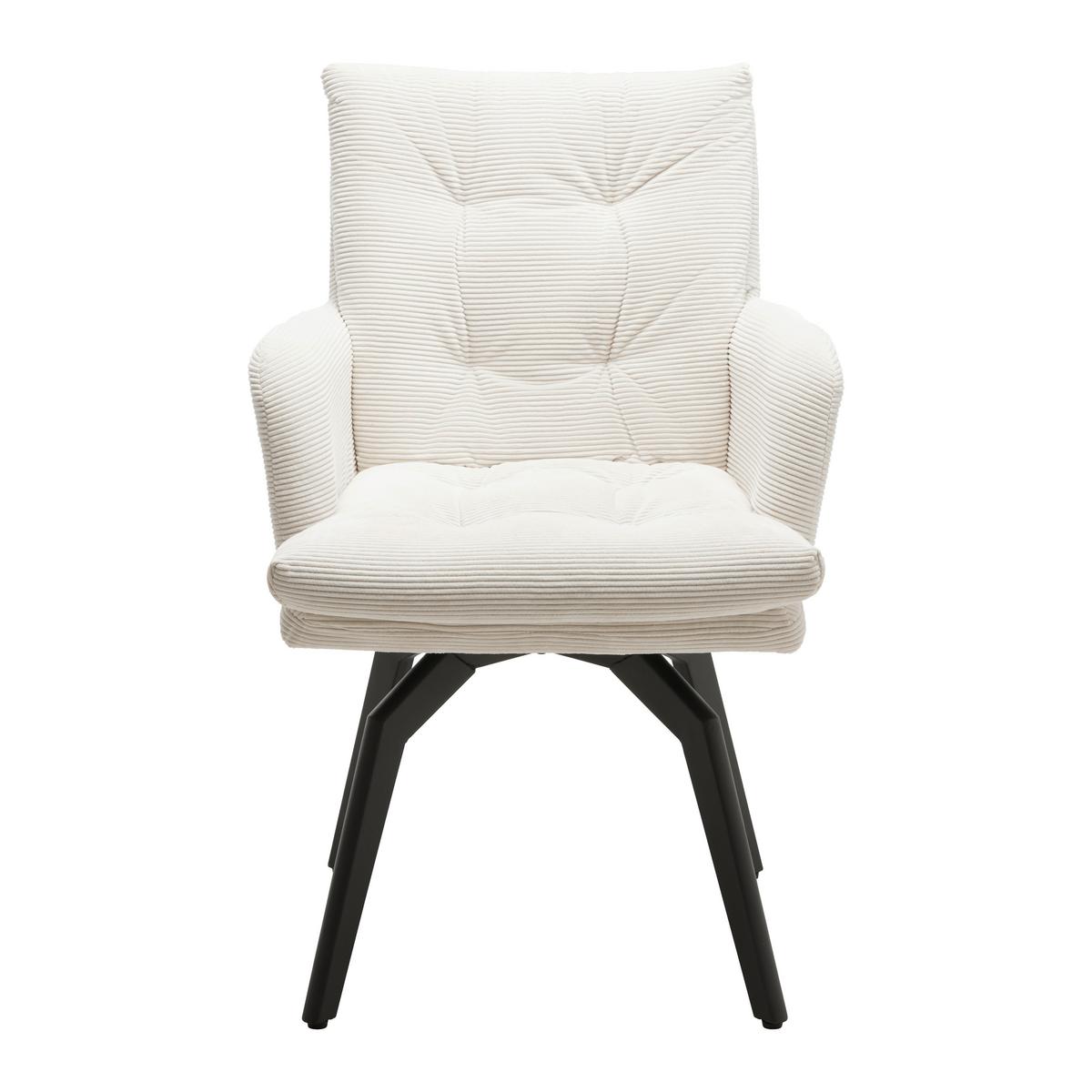 ŽIDLE S PODRUČKAMI HANNA - bílá/černá, Moderní, kov/textil (60/88/64cm) - Mömax