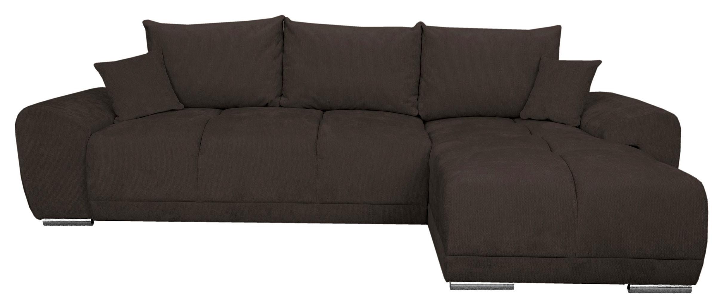 ECKSCHLAFSOFA Ramon, Braun S: 296x182 cm - Chromfarben/Beige, Trend, Textil (296/182cm)