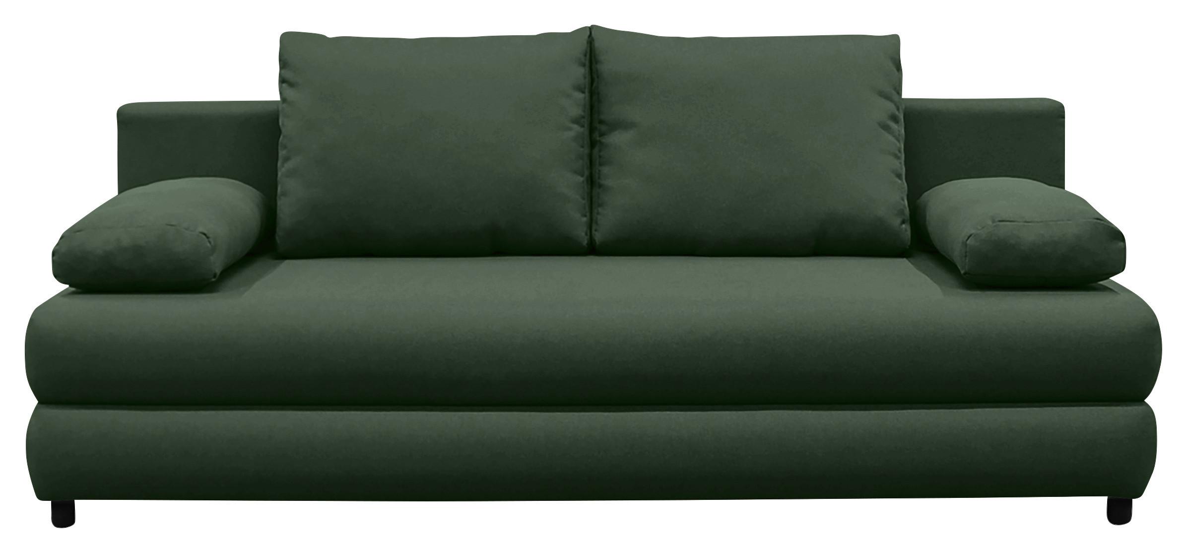 SCHLAFSOFA Mela Grün B: 200 cm - Schwarz/Mintgrün, Design, Textil (200/88/87cm) - P & B