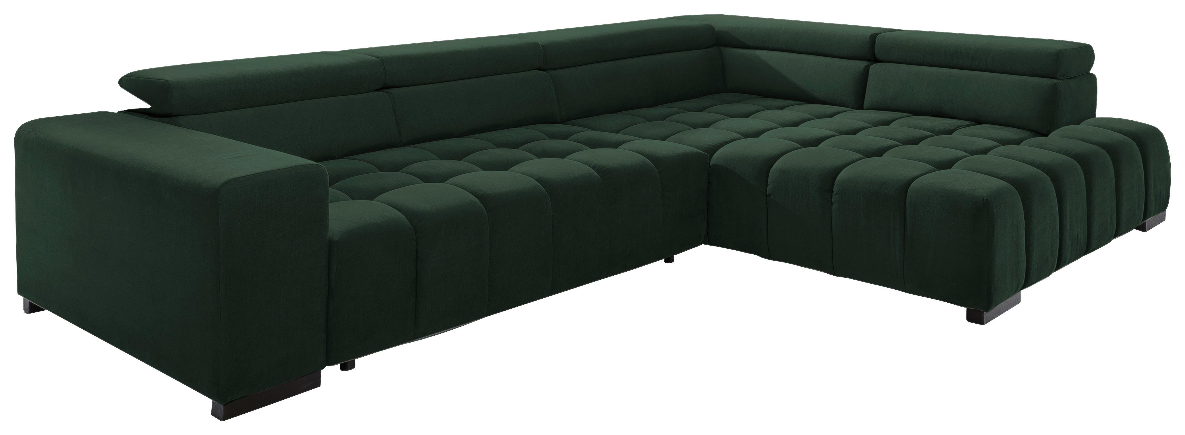 Eckschlafsofa Elias Neu Grün S: 307 cm - Schwarz/Grün, Design, Textil (307/201cm) - Livetastic