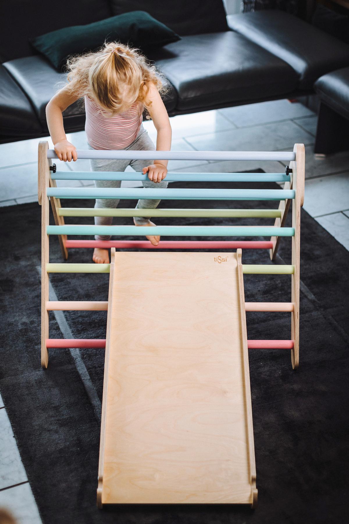 Kinderrutsche Multicolor, B/h/t: 83x38x6cm - Multicolor, Basics, Holz (83/38/6cm) - tiSsi