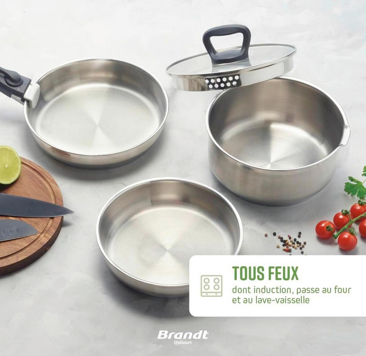 Kochtopfset Qulinart Edelstahl, 10tlg. - Silberfarben, Basics, Metall