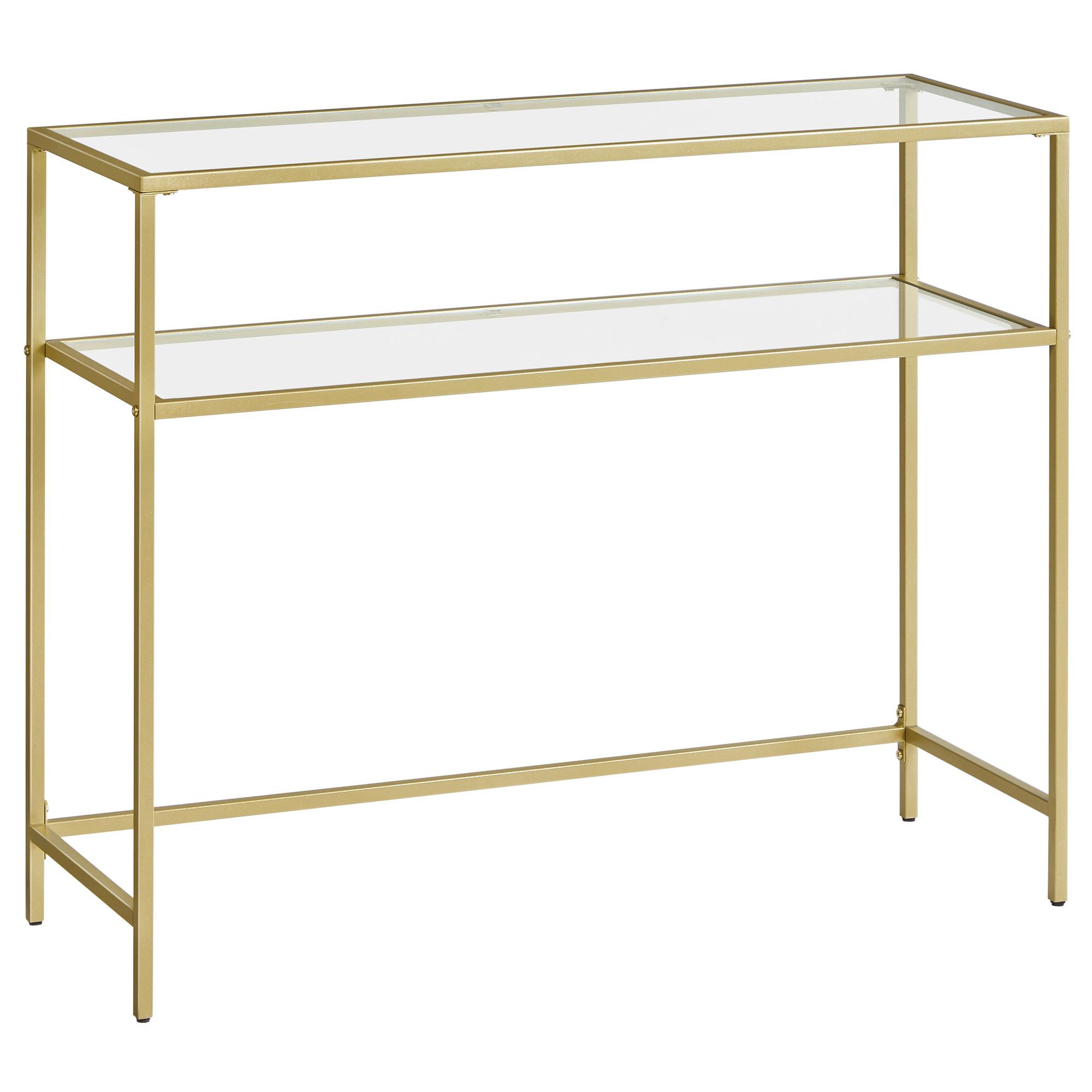 KONZOLOVÝ STOLÍK GOLD - zlatá, Trend, kov/sklo (100/80/35cm) - Boxxx