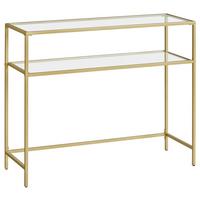 Konsolentisch B: 100 cm Goldfarben - Goldfarben, Trend, Glas/Metall (100/80/35cm) - Boxxx