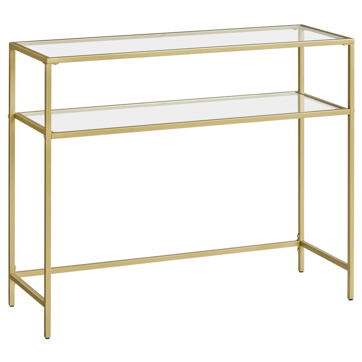 Konsolentisch B: 100 cm Goldfarben - Goldfarben, Trend, Glas/Metall (100/80/35cm) - Boxxx