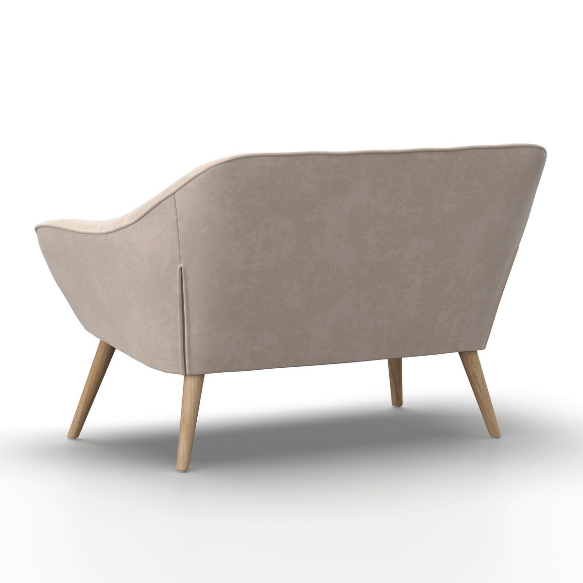 Dvoumístná pohovka MONIQUE, béžová - přírodní barvy/béžová, Moderní, kov/dřevo (126/74/76cm) - Bessagi Home