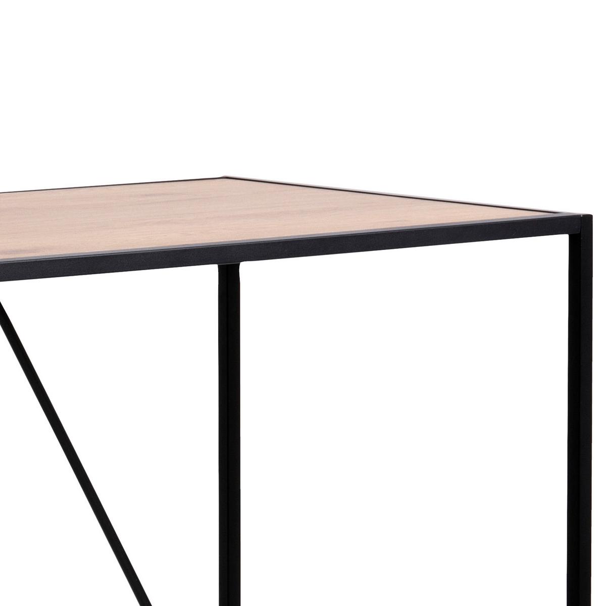 Bartisch Seaford 120x60x105 cm Eiche Dekor/Schwarz - Eichefarben/Schwarz, Basics, Holzwerkstoff/Metall (120/60/105cm) - MID.YOU