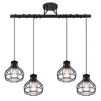 Deckenleuchte Clarista L: 80 Cm 4-Flammig - Schwarz, Trend, Metall (80/18/100cm) - Globo