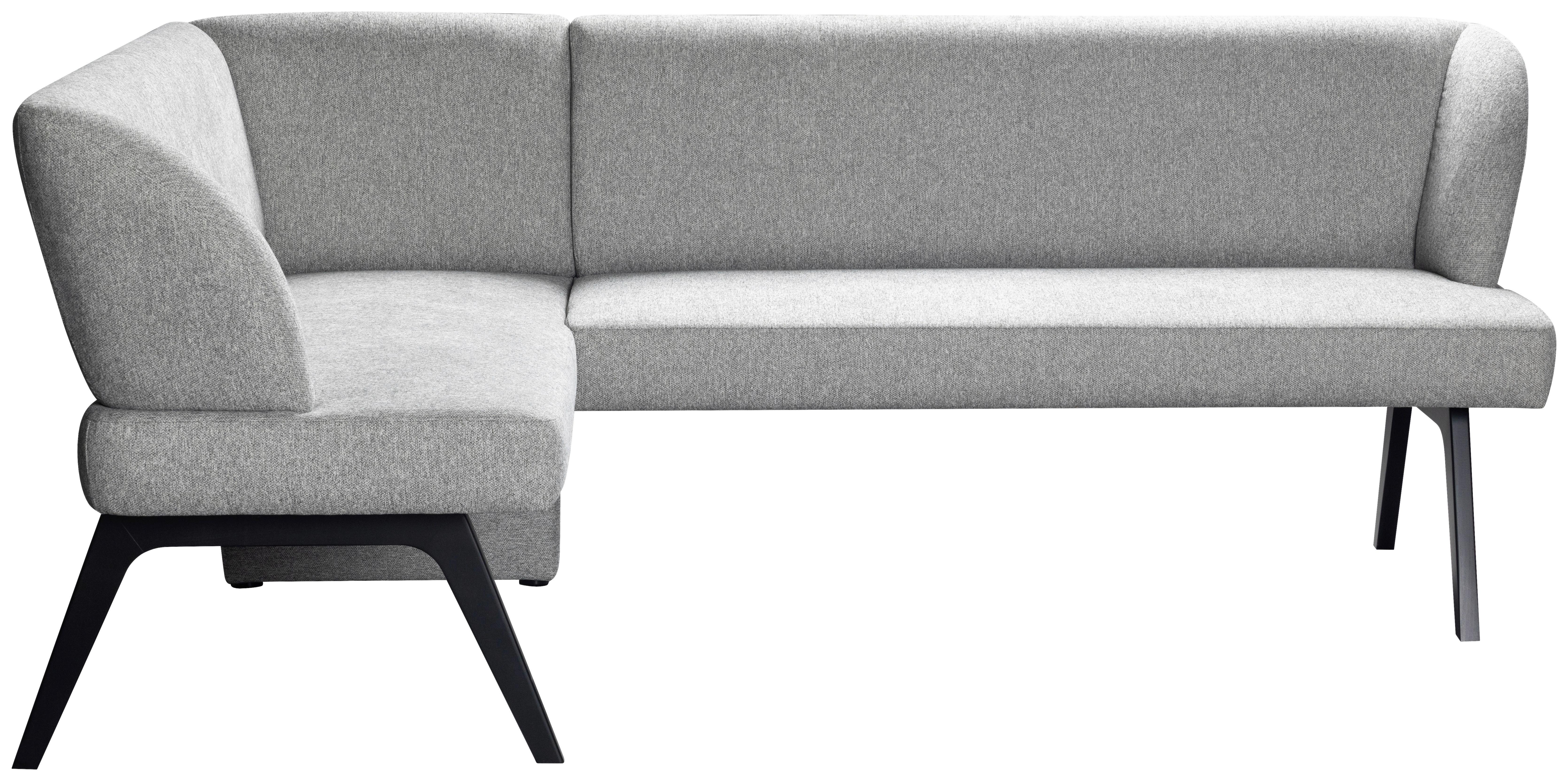 Eckbank Nala - Hellgrau/Schwarz, MODERN, Holz/Textil (150/212cm)