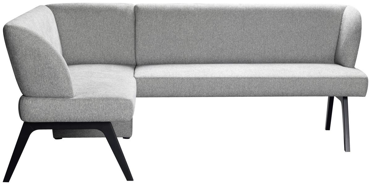 Eckbank Nala - Hellgrau/Schwarz, MODERN, Holz/Textil (150/212cm)