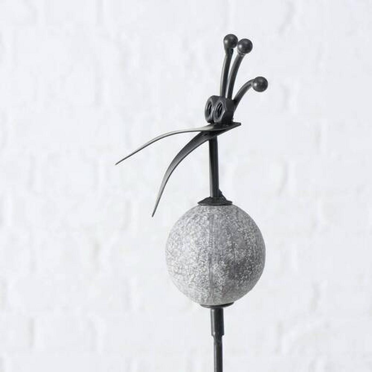 Gartenstecker Vogel L: 7,5 Cm Metall - Schwarz/Grau, Basics, Metall (7,5/4/100cm)