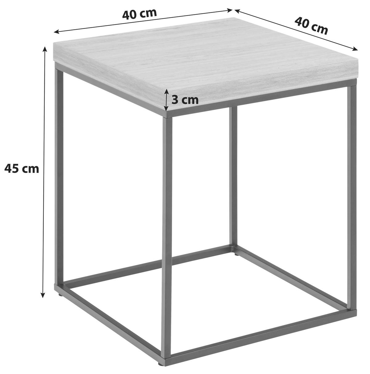 Beistelltisch Barossa 0000102431 - Beige/Schwarz, Design, Holzwerkstoff/Metall (40/40/45cm) - Livetastic