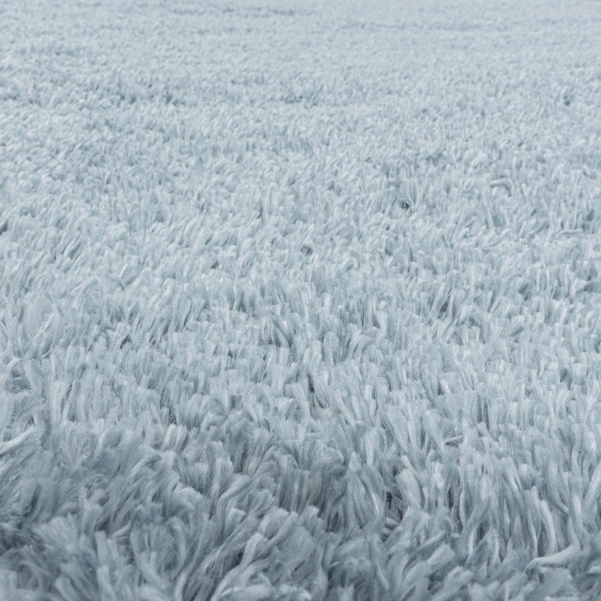 Hochflor Teppich Blau Naturfaser Fluffy Ø 80 Cm - Blau, Basics, Textil (80cm)