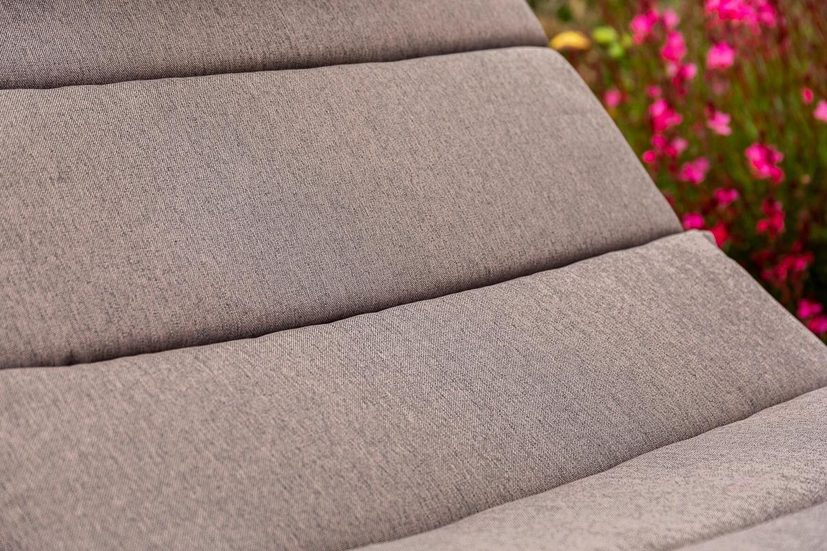 Gartenliege Andalusia - Beige/Braun, MODERN, Textil/Metall (90/100/208cm) - Gardenson