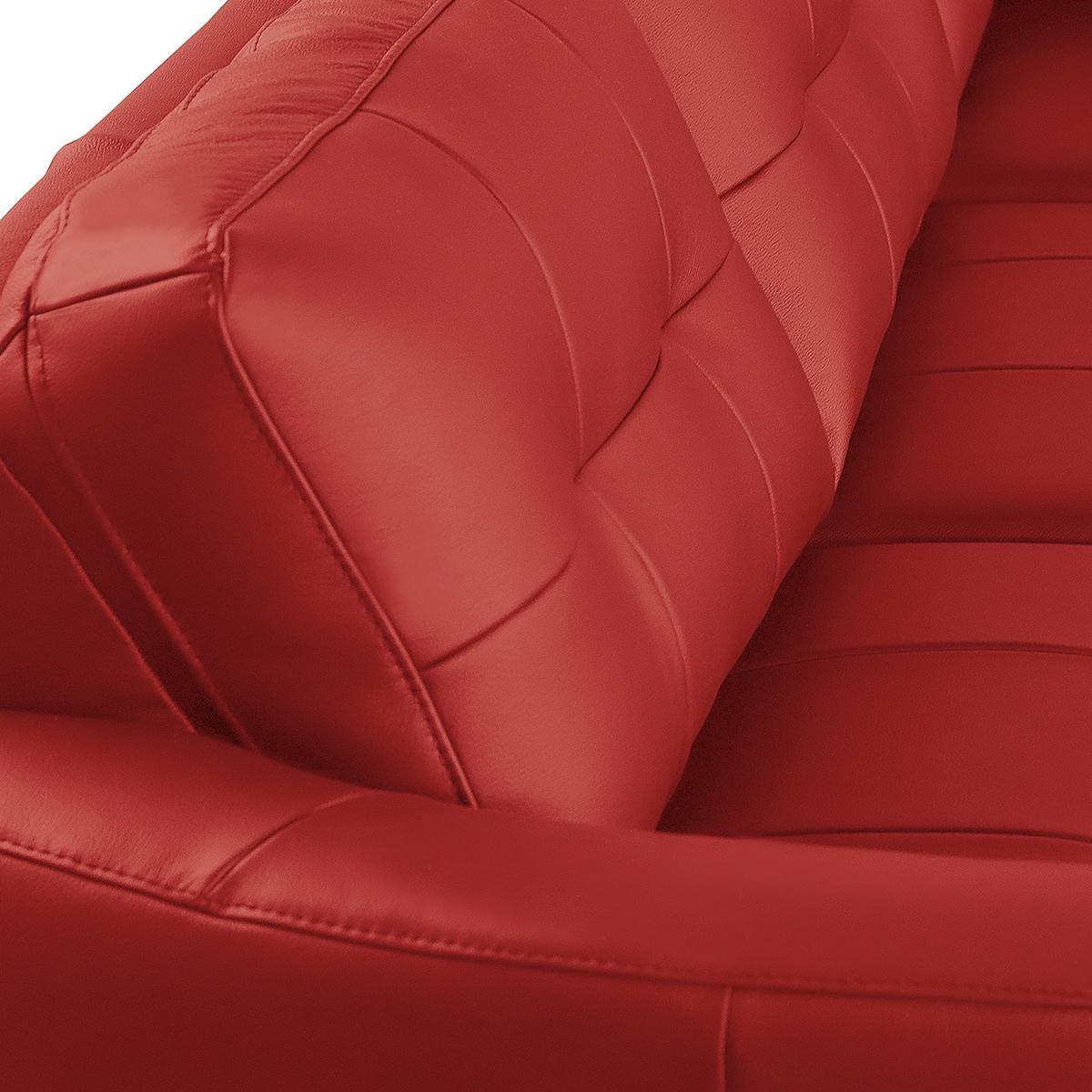 Ecksofa Nordic Rot S: ca. 236x190 cm - Buchefarben/Rot, Design, Leder/Textil (236/190cm) - Livetastic