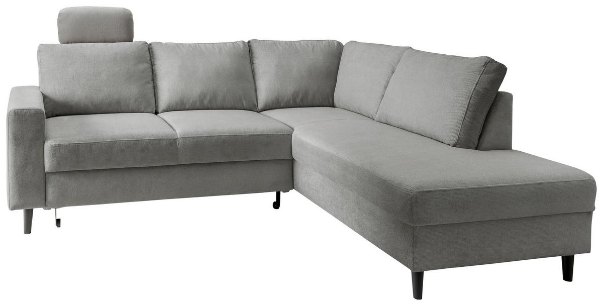 Eckschlafsofa Passione, Grau S: 242x200 Cm - Schwarz/Grau, MODERN, Textil (242/200cm) - Livetastic
