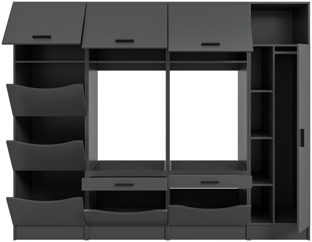 Prádelna Free Antracit - antracitová, Basics, kompozitní dřevo (242/195/68cm) - MID.YOU